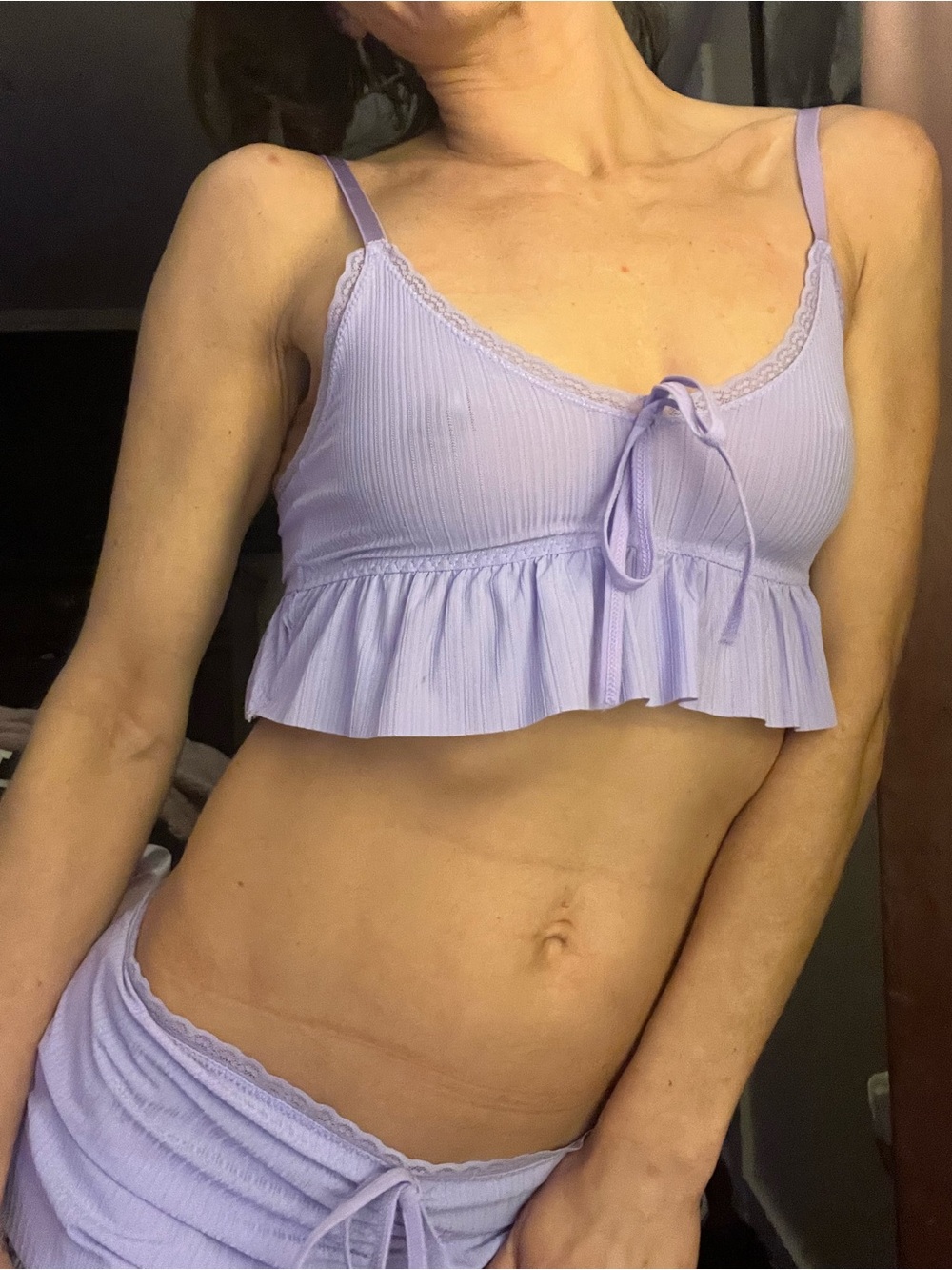 Lavender Ruffle Tank & Short Sleep Set - Picture 3 of 4